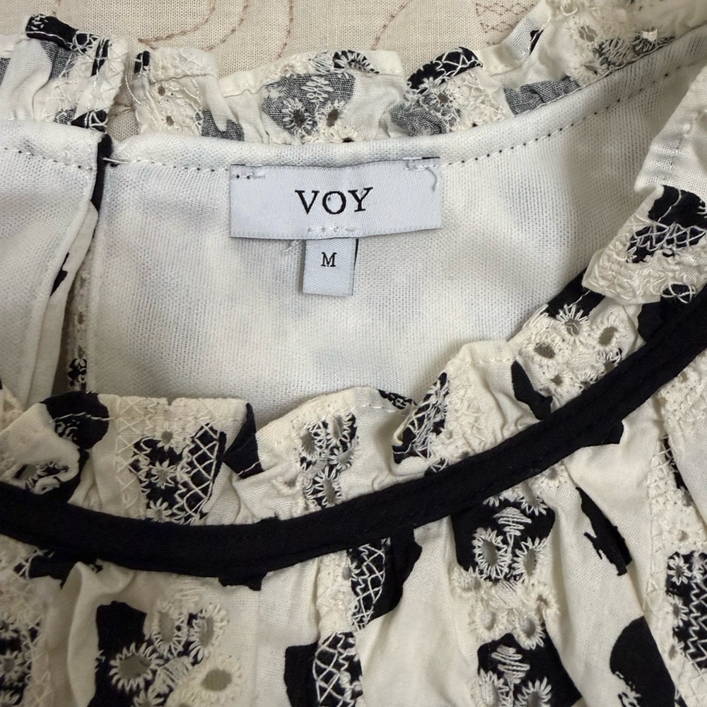 Boutique Voy White and Black Heart Print Dress Sz. M - Picture 4 of 4